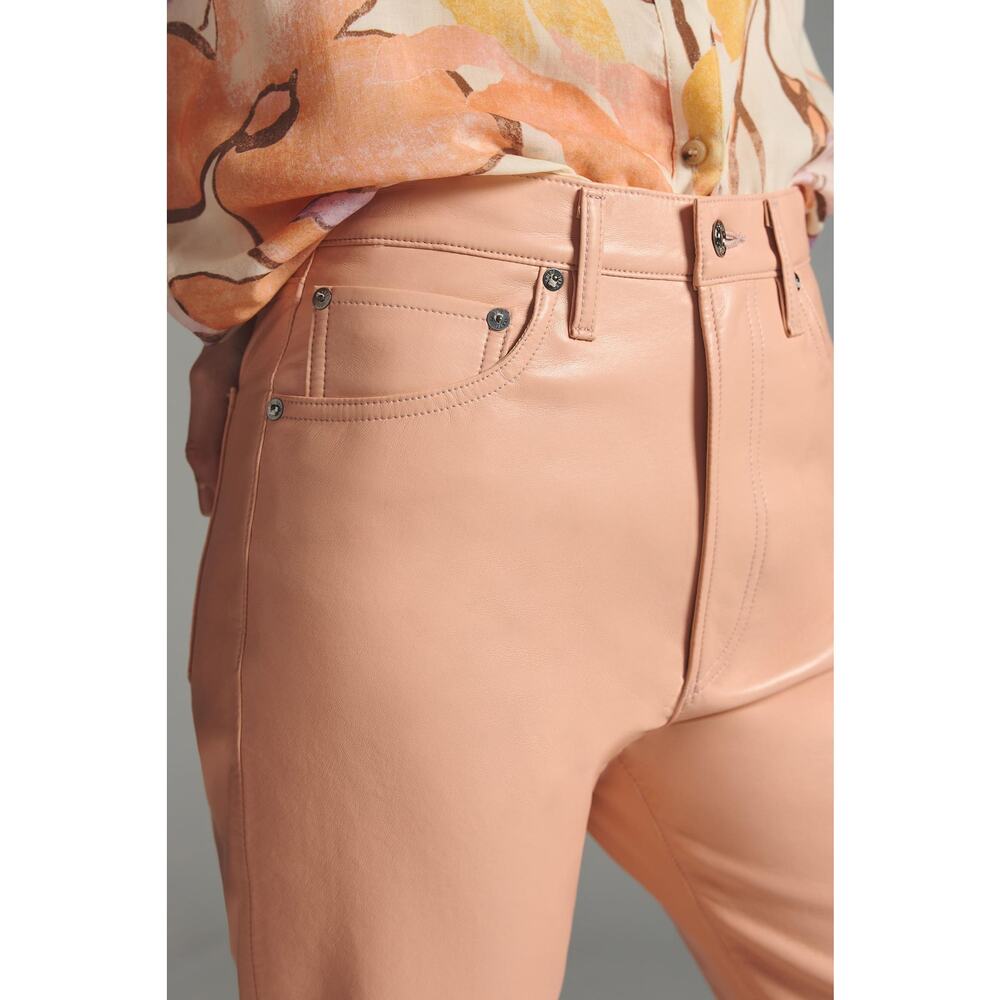 AGOLDE '90s Pinch Waist White Leather Pants - New 29 Waist - Picture 5 of 8